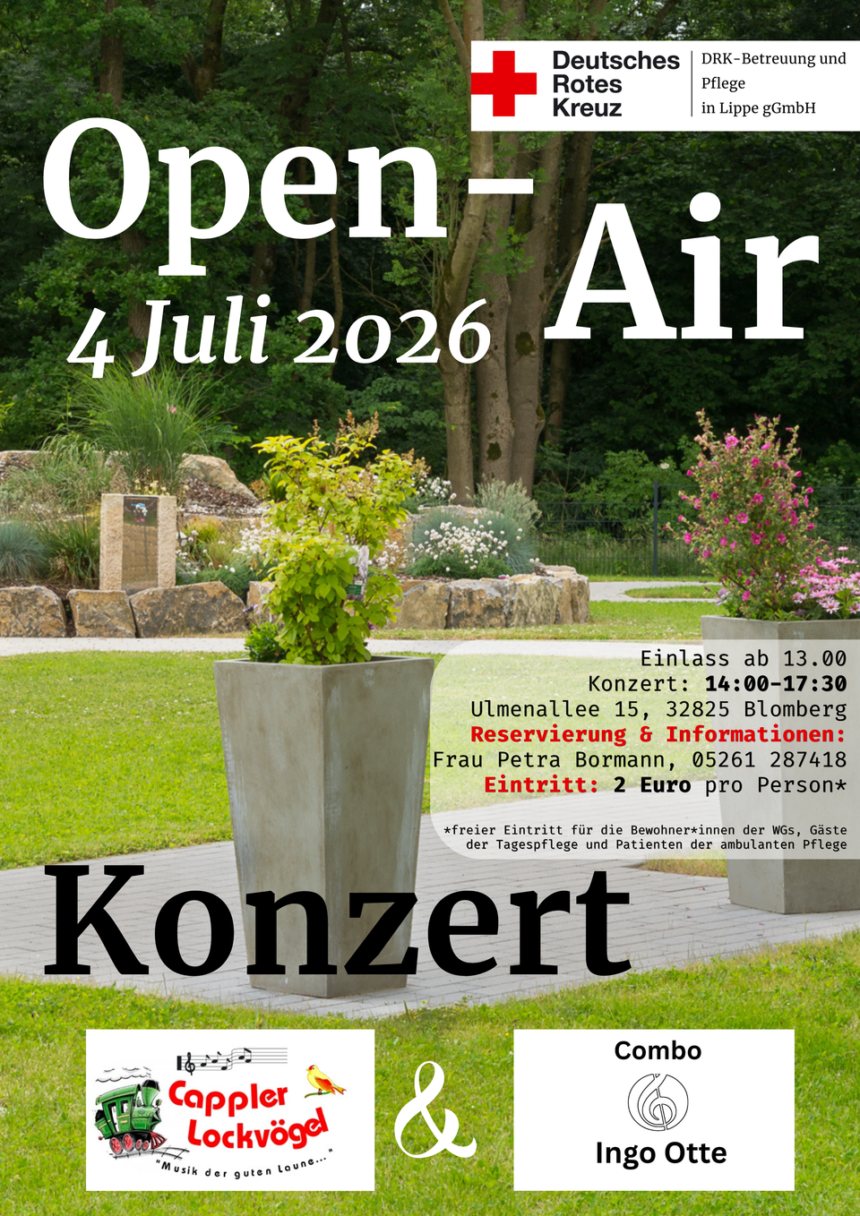 Werbung für ein Open-Air-Konzert im Harlekin